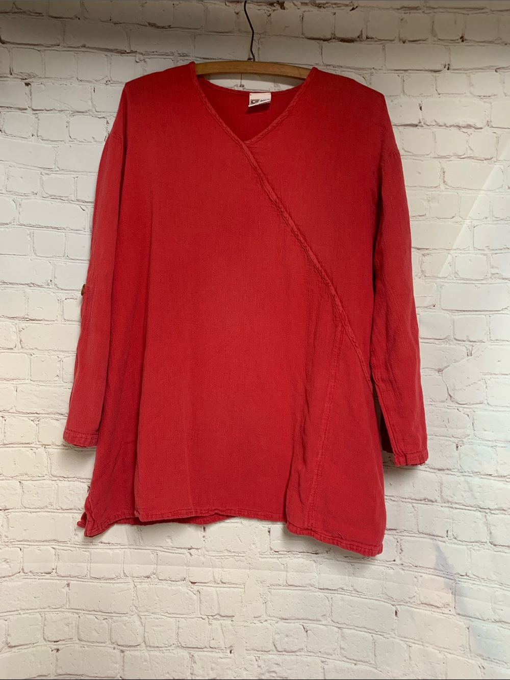 Oh My Gauze! Red Gauze Top Size 1 S M 46” USA